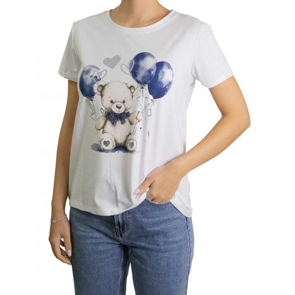 t shirt con orsacchiotto e palloncini 